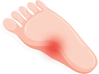middle bottom foot pain